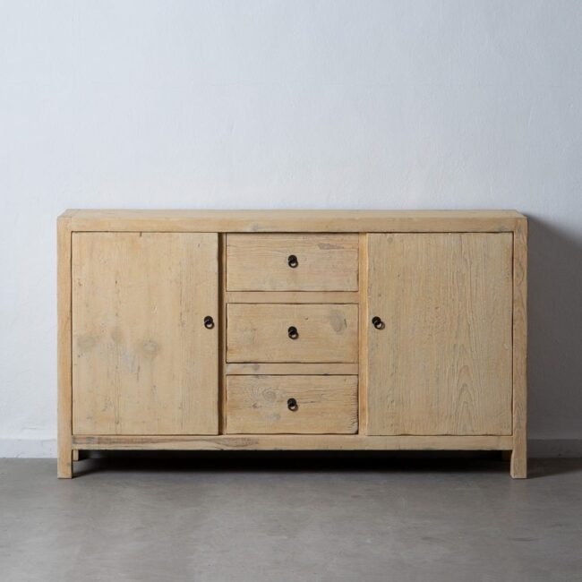 Aparador Natural de Madera de Olmo de 160 cm - Diseño Elegante y Funcional para Salón, Comedor o Entrada