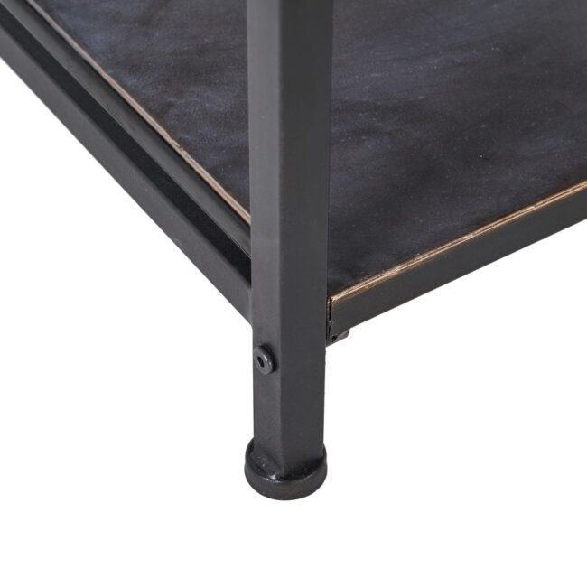Mueble Recibidor Negro y Marrón de Metal 85 cm - Estilo Industrial con Cajones y Lejas Amplias para Hogares Modernos - Imagen 8