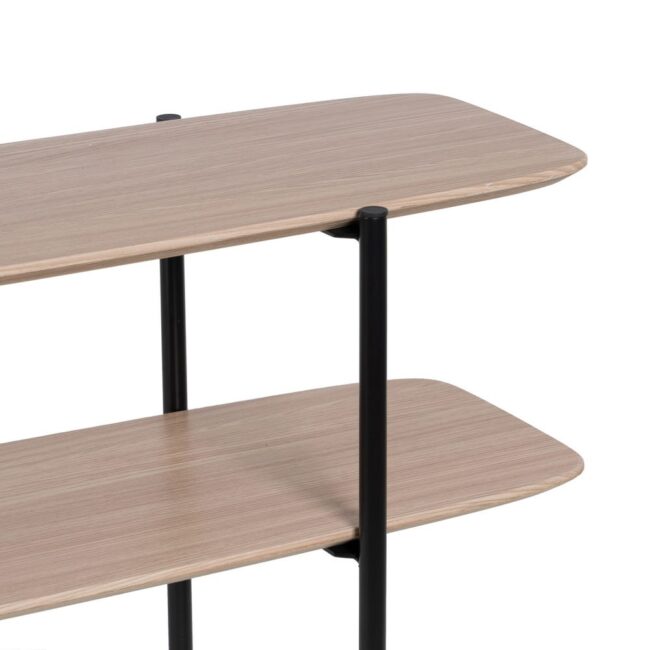 Consola Moderna Natural y Negra de Madera y Metal - Diseño Contemporáneo 134 cm para Salones y Entradas - Imagen 6