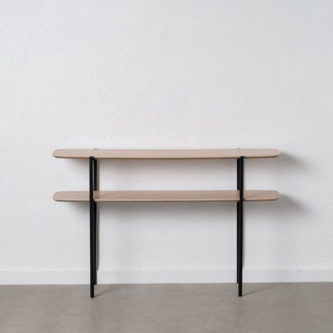 Consola Moderna Natural y Negra de Madera y Metal - Diseño Contemporáneo 134 cm para Salones y Entradas