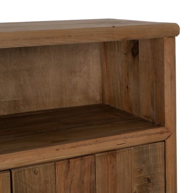 Armario Alto de Madera Natural de Pino Reciclado 160 cm - Diseño Rústico y Sostenible para Organizar tu Hogar - Imagen 7