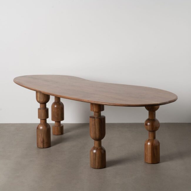 Mesa de Comedor de Madera de Acacia Marrón 76 cm - Diseño Elegante y Robusto, Ideal para Interiores Modernos y Rústicos