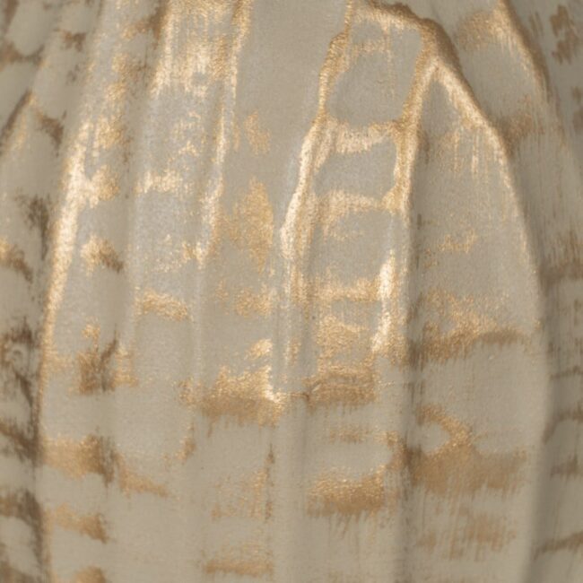 Jarrón Dorado y Beige de Metal de 30 cm - Decoración Elegante para el Hogar - Imagen 5