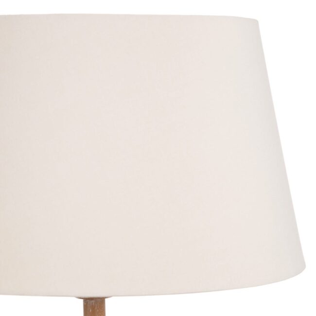 Lámpara de Mesa Natural de DM y Tejido - Decoración Elegante de 64,5 cm con Tulipa de Algodón y Lino, Ideal para Salón y Dormitorio - Imagen 2