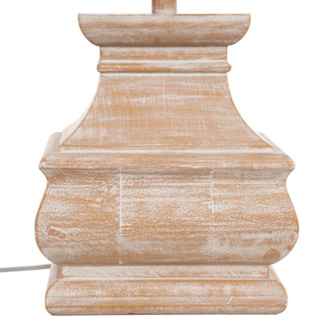 Lámpara de Mesa Natural de DM y Tejido - Decoración Elegante de 64,5 cm con Tulipa de Algodón y Lino, Ideal para Salón y Dormitorio - Imagen 4