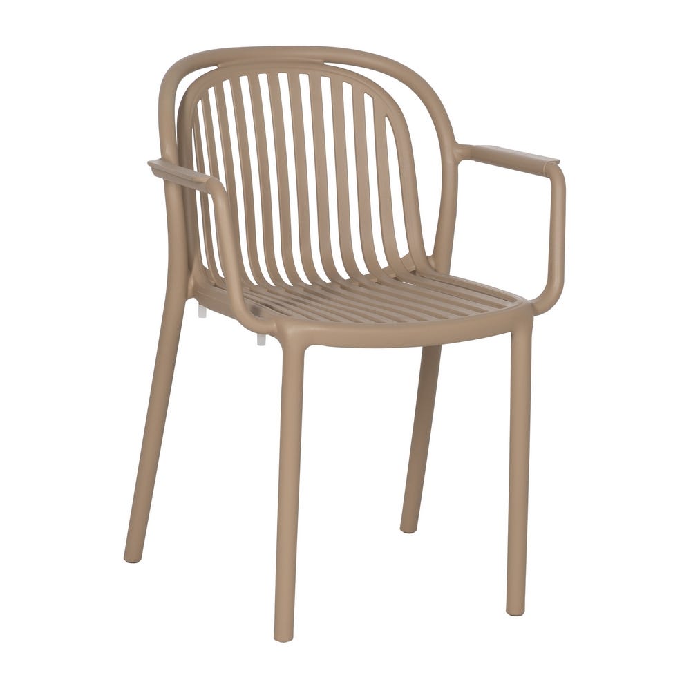 Pack de 2 Sillas Beige Modernas Apilables Yalrick en Polipropileno – Diseño Ergonómico para Jardín y Terraza