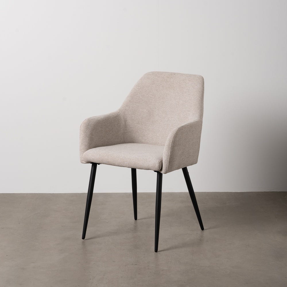 Casa Picota Pack de 2 Sillas Garvyn Crema de Tejido y Metal - Diseño Moderno y Confort Ergonomico, Ideal para Hogar y Restaurantes, 88 cm