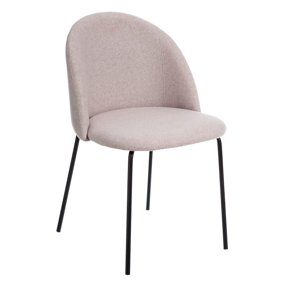 Casa Picota Pack de 2 Sillas Noah de Tela y Metal Beige - Diseño Moderno y Confortable para Comedores y Salones