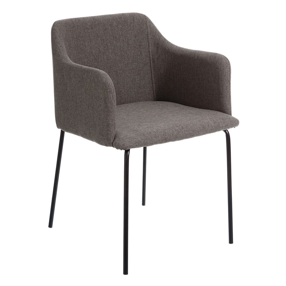 Casa Picota Pack de 2 Sillas de Tela y Metal Gris Logan - Diseño Moderno y Confort Ergonomico para Salones y Comedores