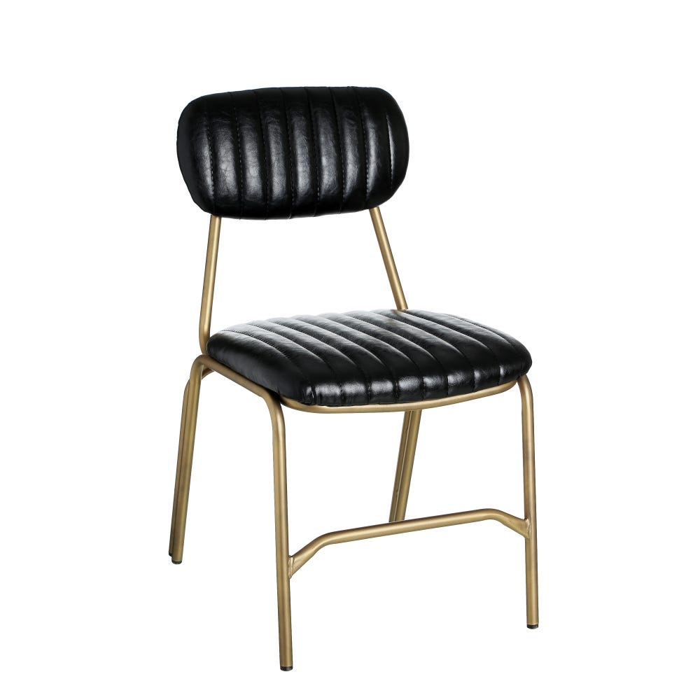 Casa Picota Lot de 2 chaises modernes Zynric en noir avec détails dorés - Elégance et confort pour la salle à manger et le salon (73 cm)