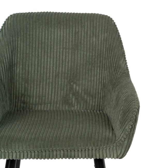 Pack de 2 Taburetes Verdes de Pana con Patas de Hierro - Diseño Moderno y Confort Ergonomico para Cocinas y Bares Altos - Imagen 5