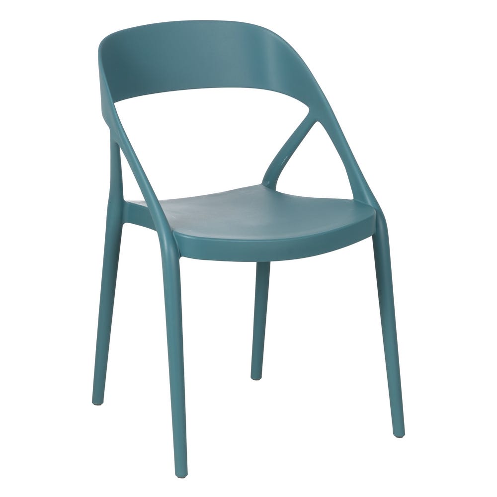 Pack de 4 Sillas Apilables Azul de Polipropileno Dean – Diseño Moderno y Ergonómico para tu Hogar