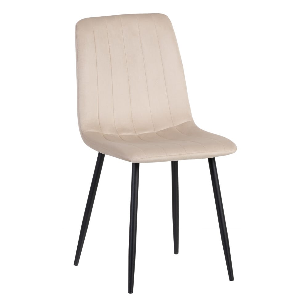 Pack de 4 Sillas Beige Terciopelo Laurent – Elegancia y Comodidad para Comedor y Oficina, Diseño Minimalista y Resistente, Soporta hasta 145 kg