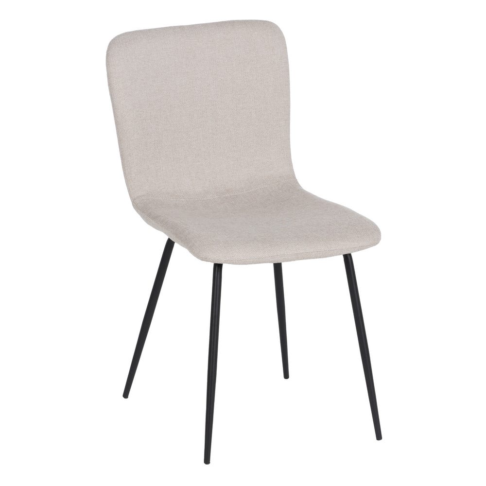 Pack de 4 Sillas Modernas Carson en Tela Crema y Patas de Metal - Diseño Elegante y Ergonómico para Comedores y Salas de Reuniones
