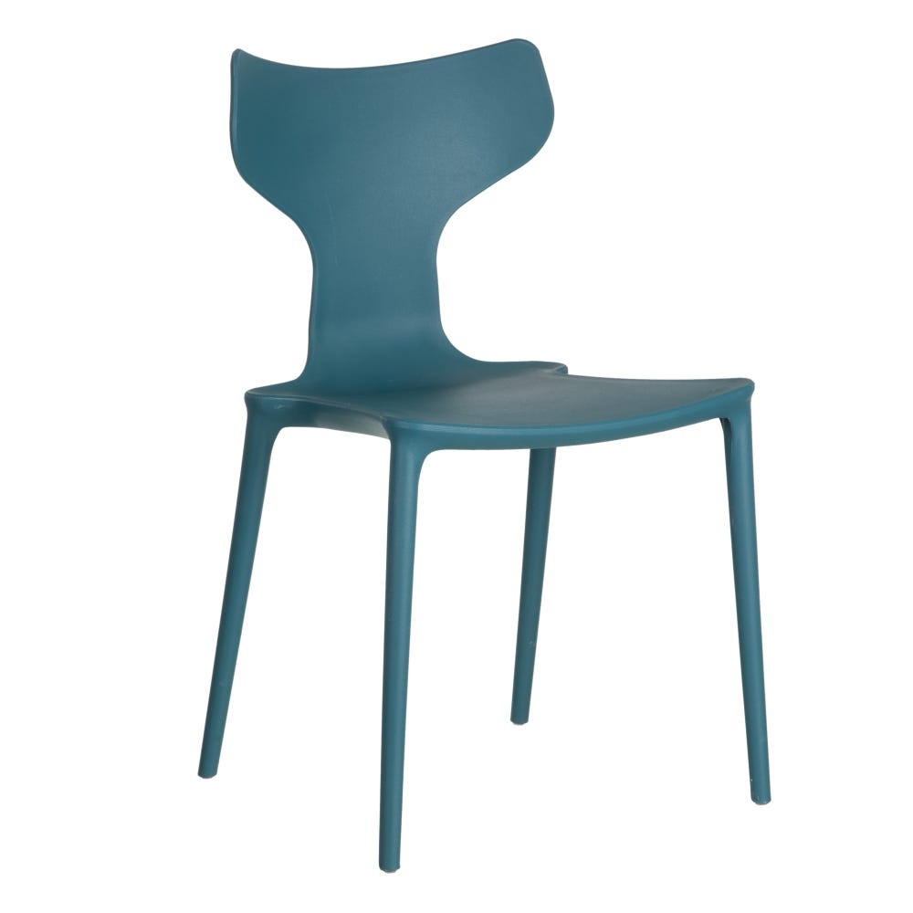 Casa Picota Pack de 4 Sillas de Polipropileno Azul Sam - Diseño Moderno, Apilables y Ergonómicas para Hogar y Oficina