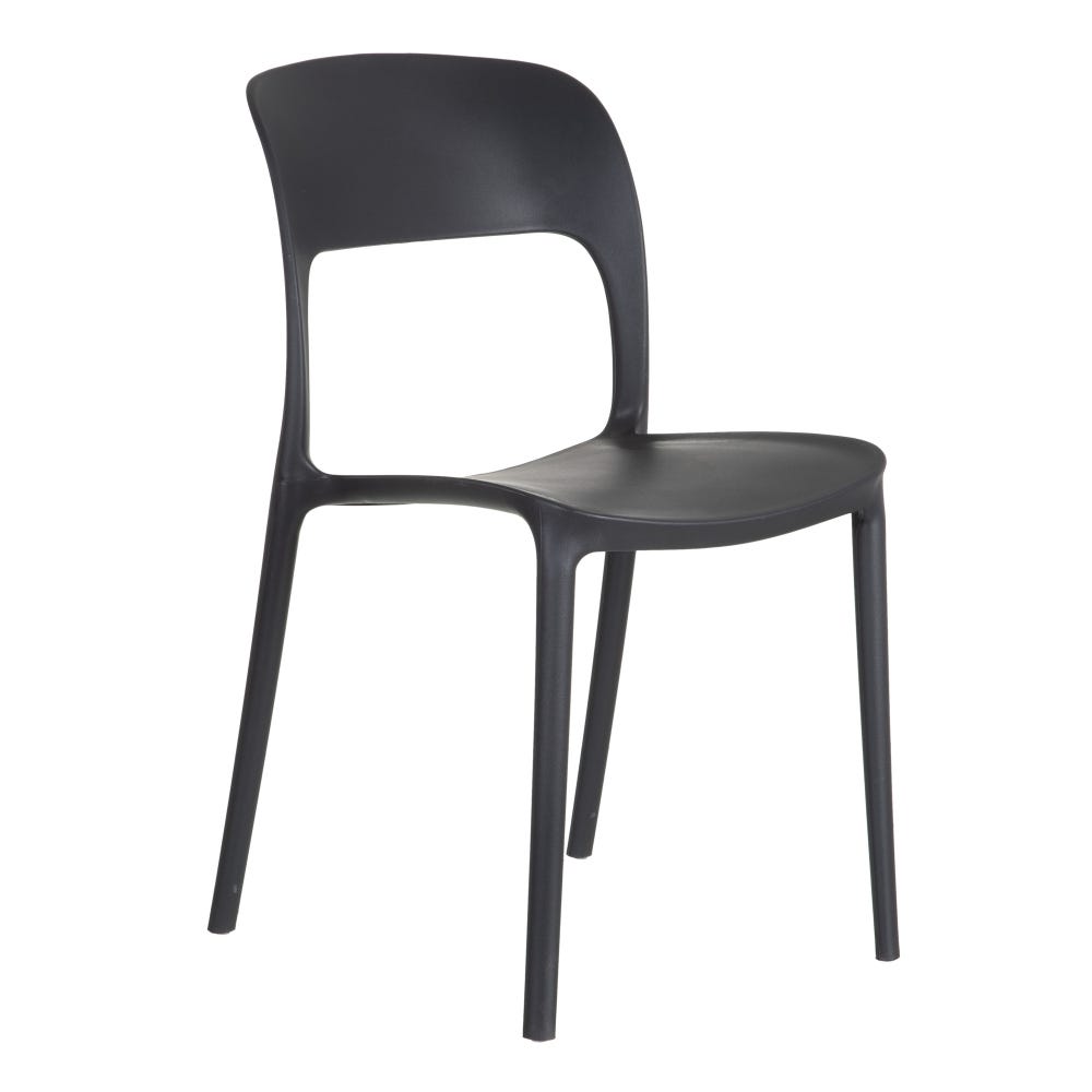 Casa Picota Pack de 4 Sillas de Polipropileno Gris Oscuro Emma - Diseño Moderno, Apilables y Ergonómicas para Hogar y Negocio