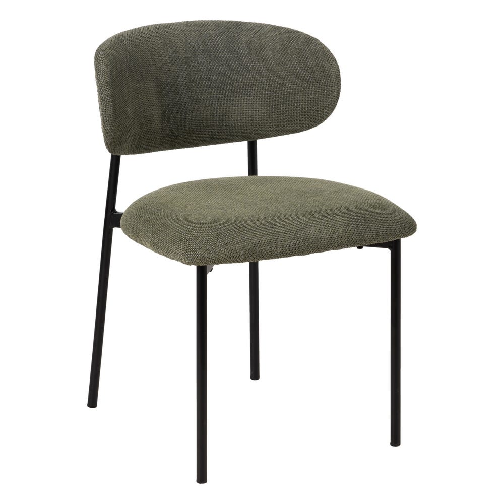 Casa Picota Pack de 4 Sillas Simon Verde con Tela y Metal - Diseño Ergonómico y Estilo Moderno para Comedor y Sala de Estar, 73,5 cm