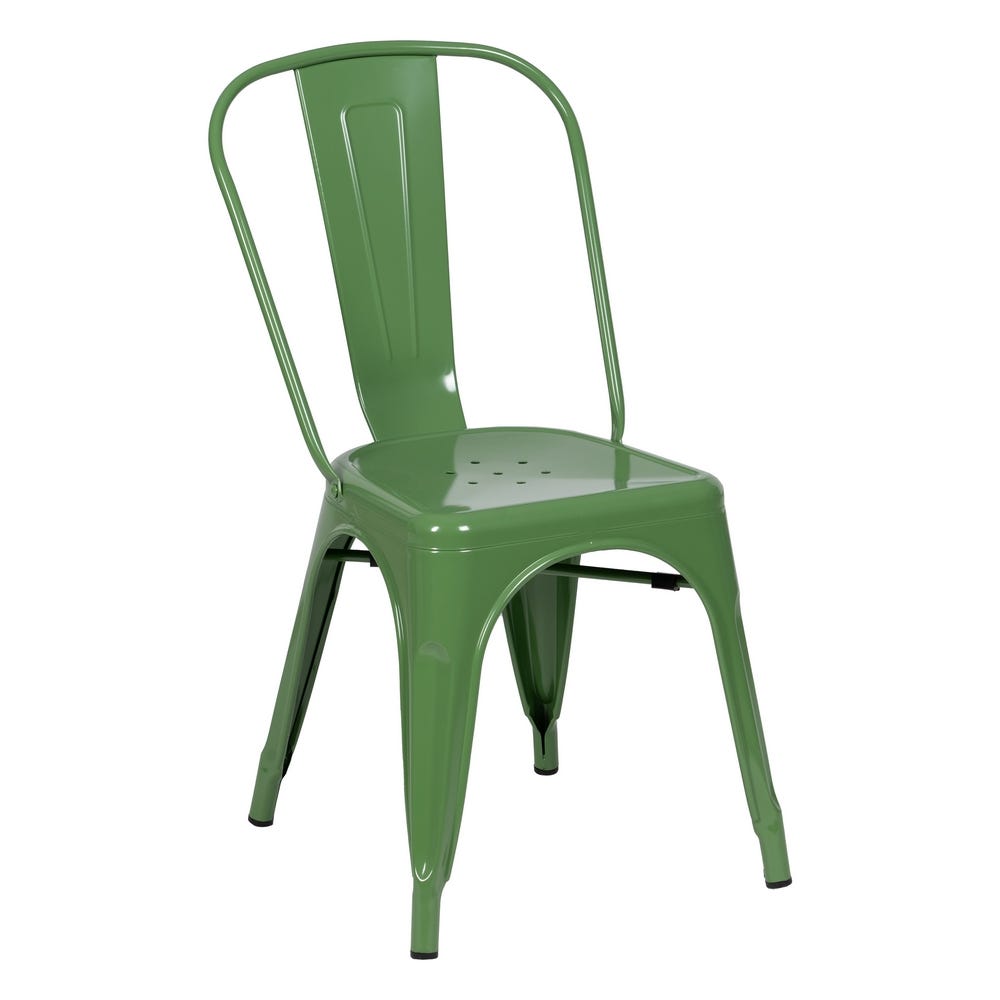 Casa Picota Pack de 4 Sillas Verdes de Metal Dallas Industrial - Diseño Sofisticado y Confortable para Comedor y Terraza (85 cm)