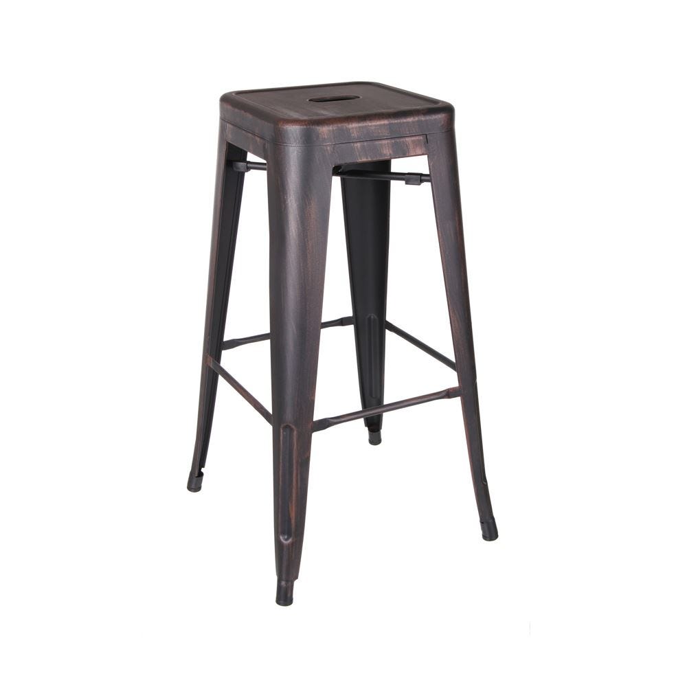 Pack de 4 Taburetes Dallas de Metal 61,2 cm - Estilo Industrial Elegante para Cocina y Mesas Altas