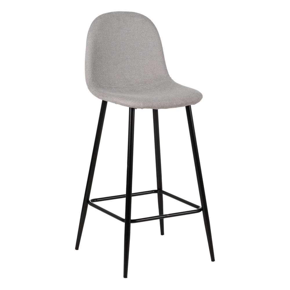 Casa Picota Pack de 4 Taburetes Modernos Grises de Tejido y Metal para Salón - Diseño Ergonómico y Compacto, 105 cm de Altura