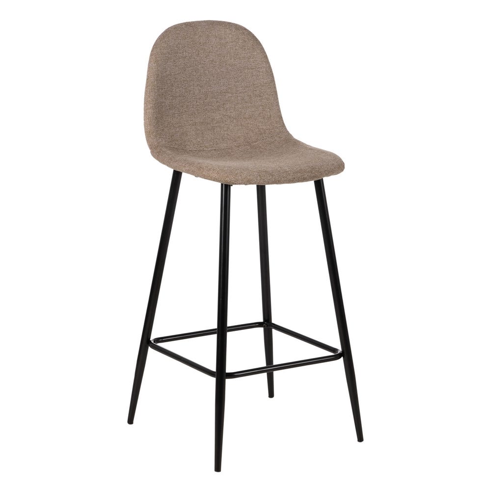 Pack de 4 Taburetes Taupe de Tejido y Metal para Salón - Diseño Ergonómico y Moderno, 105 cm de Altura, Ideal para Cocina y Comedor