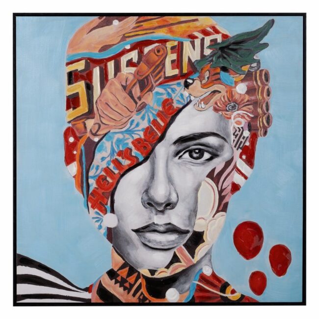 Pintura Mujer en Lienzo 100 cm - Obra de Arte Única, Pintada a Mano, Elegancia y Sofisticación para Decorar tu Hogar
