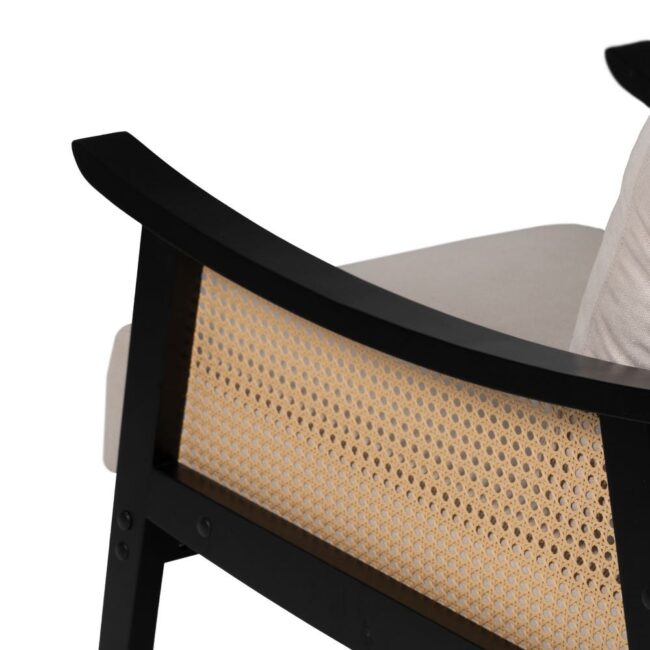 Sillón Blanco-Negro de Madera y MDF para Salón Moderno - Diseño Elegante y Confortable, 80 cm, Soporta 110 kg, Fácil Mantenimiento - Imagen 10
