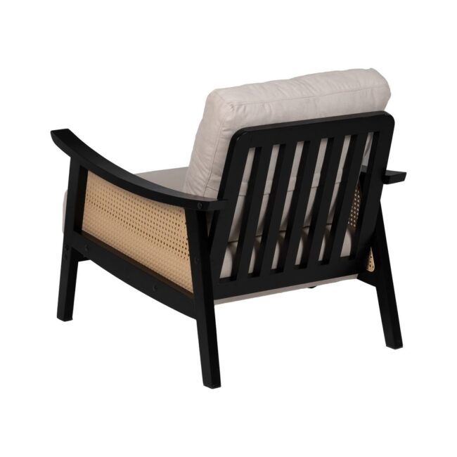 Sillón Blanco-Negro de Madera y MDF para Salón Moderno - Diseño Elegante y Confortable, 80 cm, Soporta 110 kg, Fácil Mantenimiento - Imagen 4
