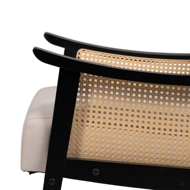 Sillón Blanco-Negro de Madera y MDF para Salón Moderno - Diseño Elegante y Confortable, 80 cm, Soporta 110 kg, Fácil Mantenimiento - Imagen 7