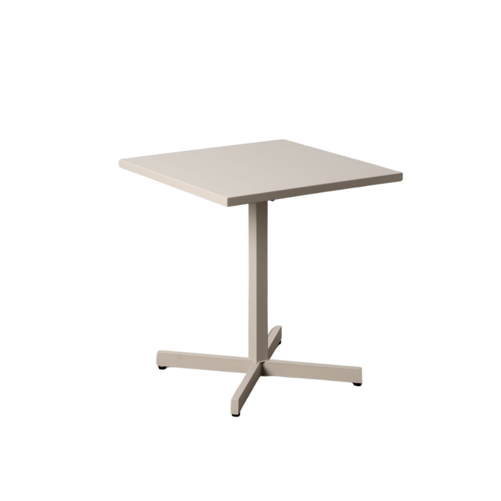 Mesa Auxiliar Plegable Taupe 74 cm – Mesa Compacta de Acero para Interiores y Exteriores, Ideal para Espacios Pequeños y Eventos