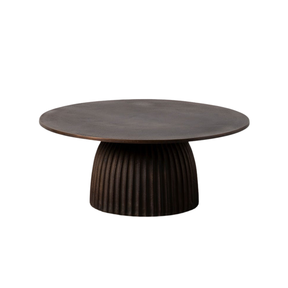 Mesa de Centro Marrón de Aluminio 30 cm – Ligera y Resistente para Interiores y Exteriores, Diseño Moderno y Versátil