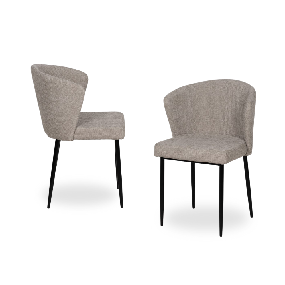 Pack de 2 Sillas Modernas Radley en Gris de Poliester con Base Metálica – Diseño Ergonómico y Confort Superior 80 cm