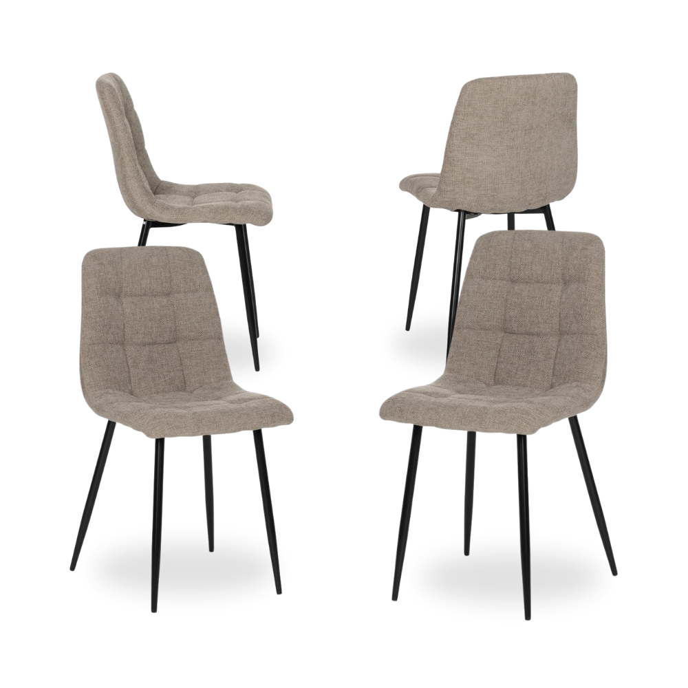 Pack of 4 Taupe Magnus Contract Chairs with Metal Legs - Modern and Comfortable Design for Restaurants and Offices