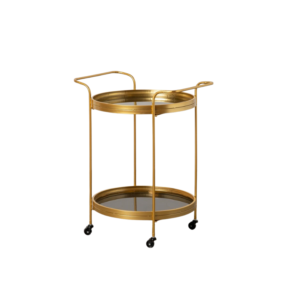 amarera Dorada de Metal y Cristal para Decoración – Diseño Sofisticado y Funcional, 75,5 cm, Ideal para Salones y Comedores