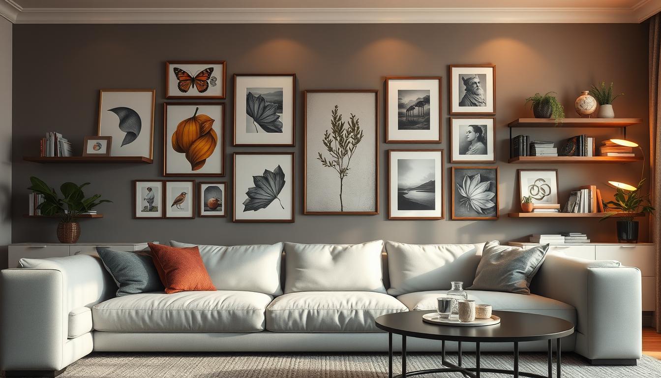 decorar pared detrás del sofá