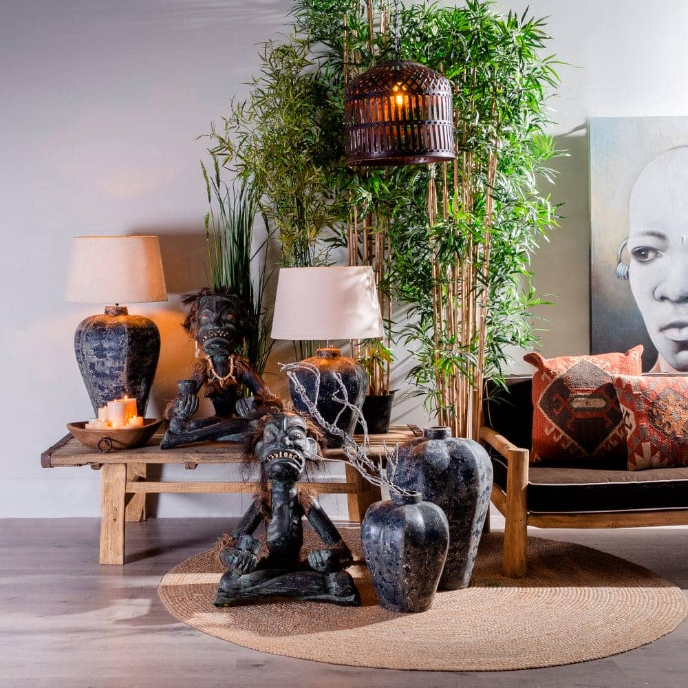 Figura decorativa de madera negra S/2 - 50 x 53 x 67 cm - Imagen 2