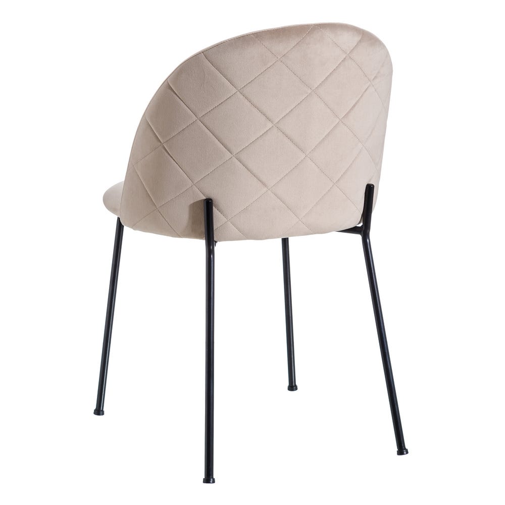 Silla beige tapizada en tela con estructura metálica – 43 x 47 x 78,5 cm - Imagen 3