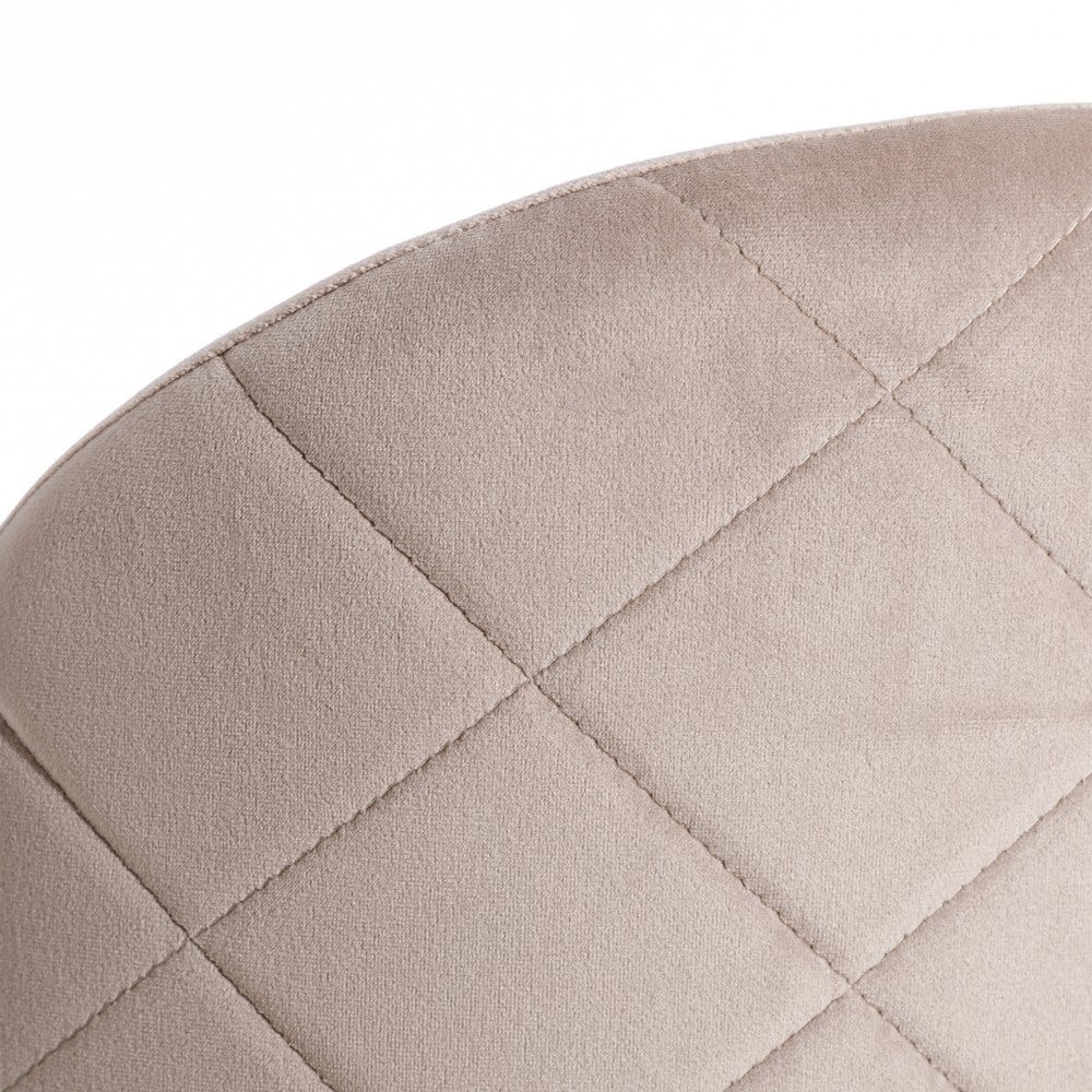 Silla beige tapizada en tela con estructura metálica – 43 x 47 x 78,5 cm - Imagen 5