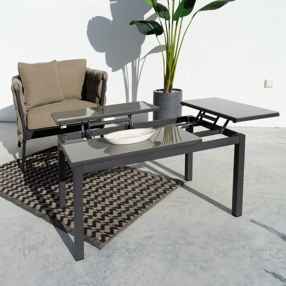 Mesa de Centro Abatible Agnes | Diseño Grafito y Topo - 100 cm - Imagen 4