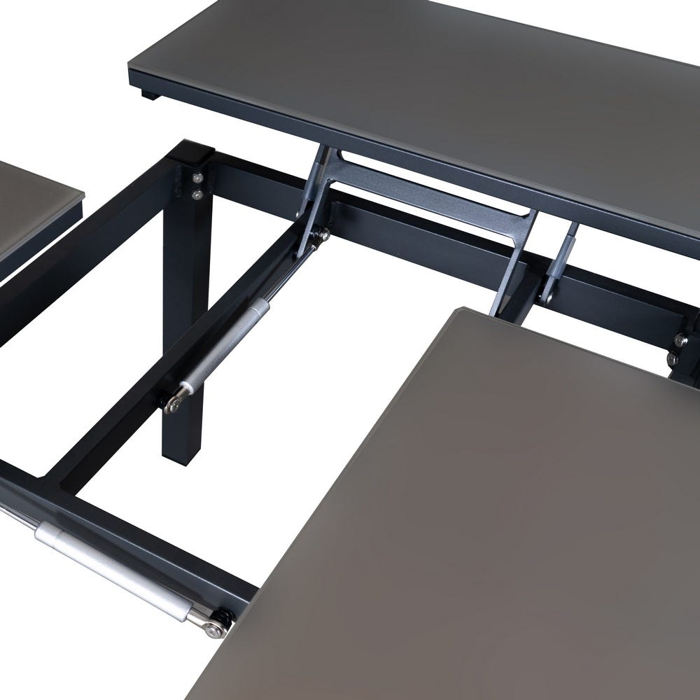 Mesa de Centro Abatible Agnes | Diseño Grafito y Topo - 100 cm - Imagen 2