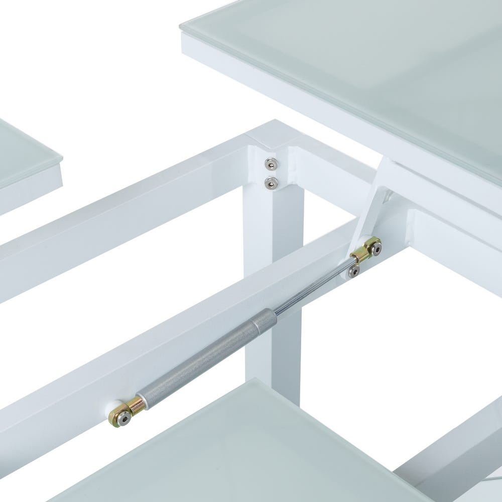Mesa de Centro Abatible Agnes | Aluminio Blanco para Exterior - 120 cm - Imagen 3