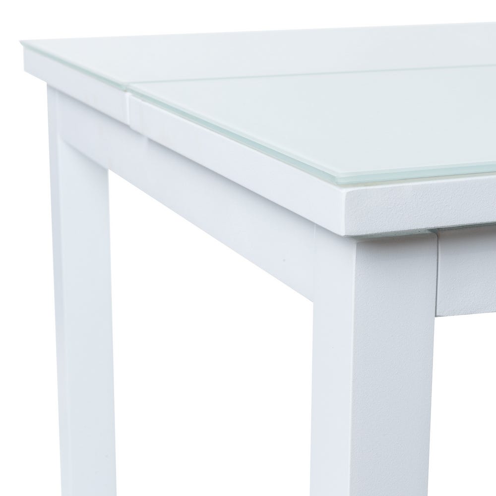 Mesa de Centro Abatible Agnes | Aluminio Blanco para Exterior - 120 cm - Imagen 4
