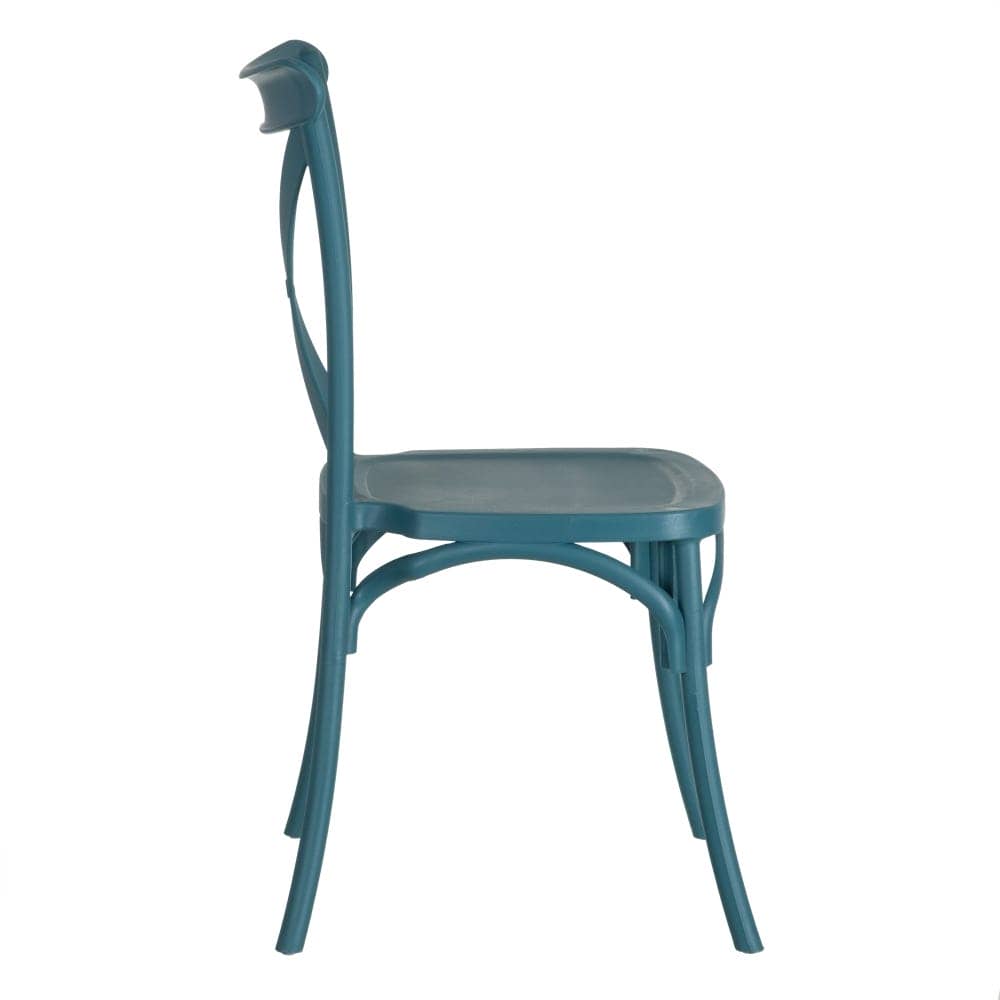 Silla Apilable Azul de Polipropileno 48,5x43x91 cm para Exterior - Imagen 2