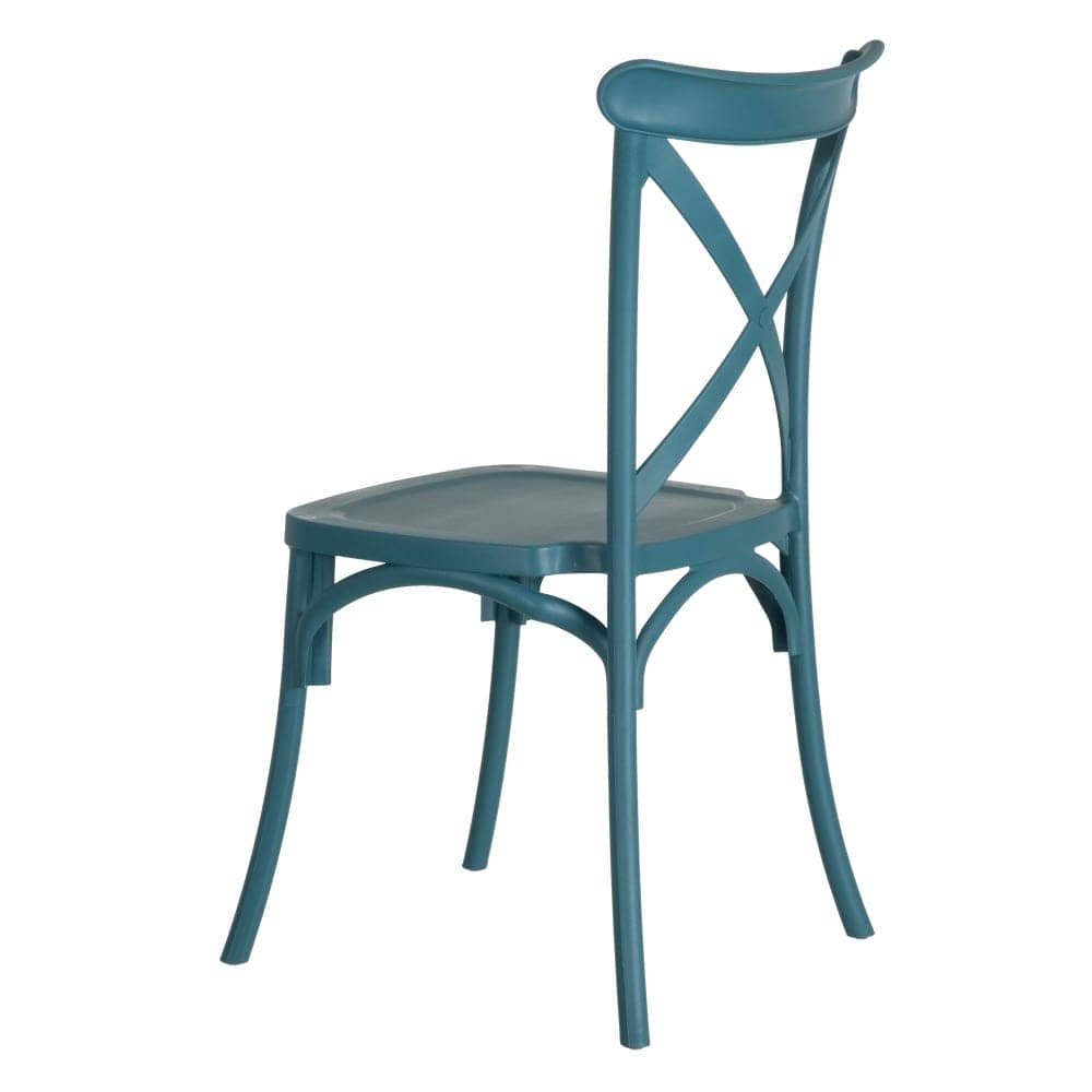 Silla Apilable Azul de Polipropileno 48,5x43x91 cm para Exterior - Imagen 3