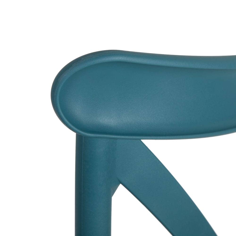 Silla Apilable Azul de Polipropileno 48,5x43x91 cm para Exterior - Imagen 4