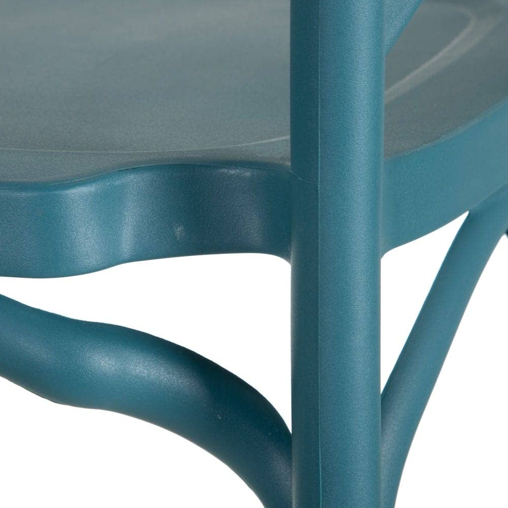 Silla Apilable Azul de Polipropileno 48,5x43x91 cm para Exterior - Imagen 5