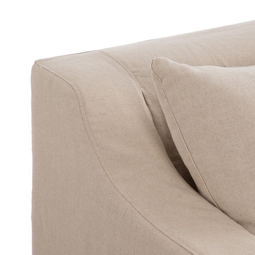 Sofá chaise longue beige de tela para salón moderno – 249 x 160 x 73 cm - Imagen 3