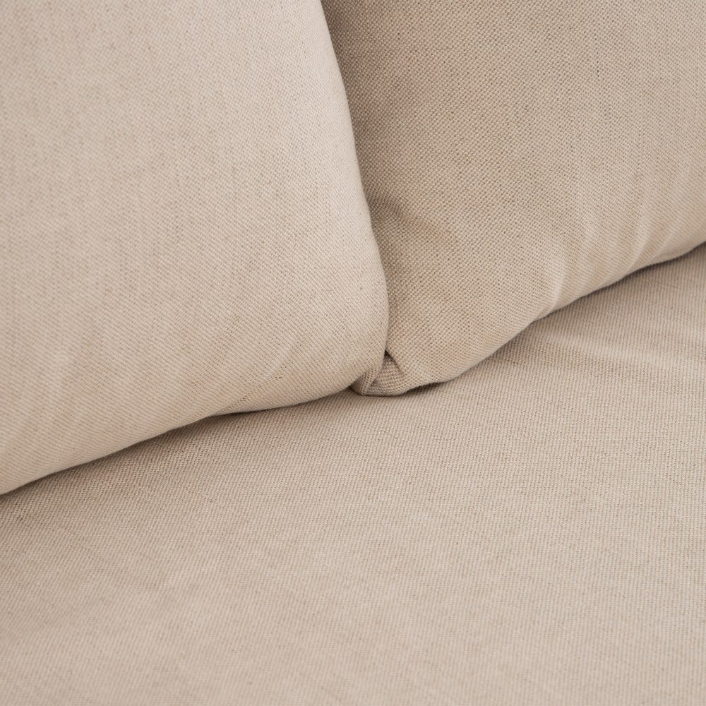 Sofá chaise longue beige de tela para salón moderno – 249 x 160 x 73 cm - Imagen 7