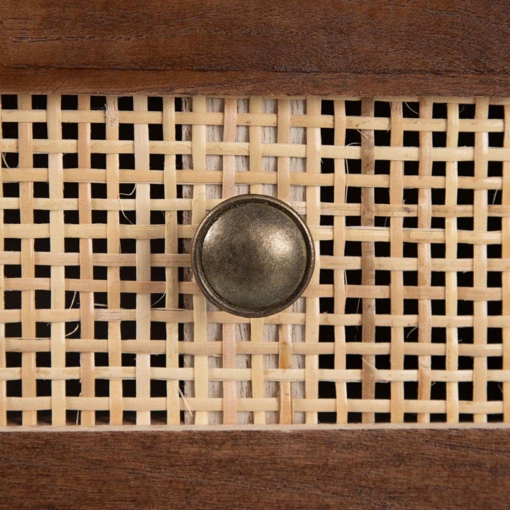Mesa Centro Sasha Crema-Natural Madera y Ratán 110x50x43 cm - Imagen 3