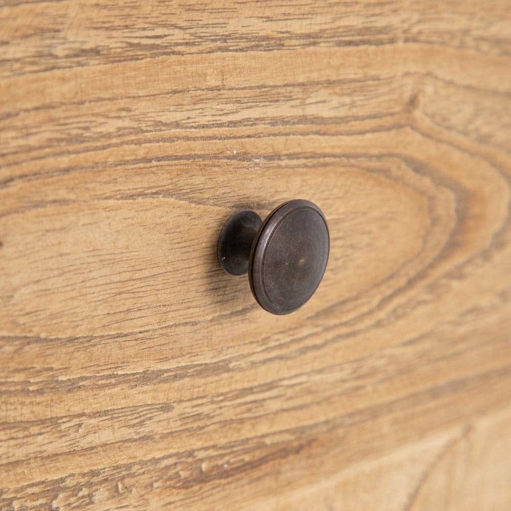 Mesita de Madera Natural Mindi para Dormitorio - 50 cm, Estilo Moderno, Cajones 33x14,5 cm, Colección Miró - Imagen 5